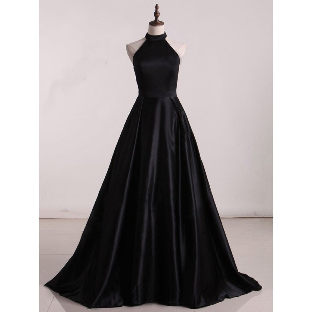 High Neck Black Dress